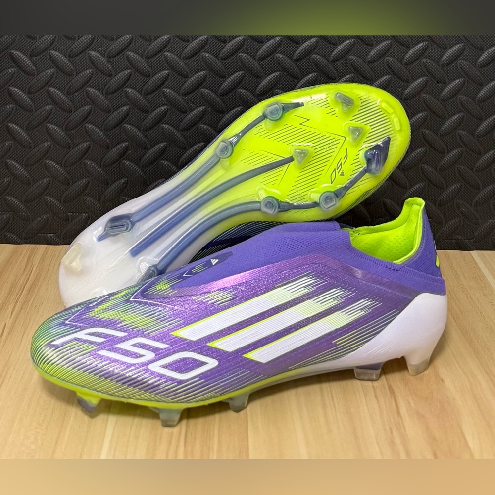 adidas F50 Elite Laceless Firm Ground Cleats Purple Green JH7628 Mens Size 11.5‎
